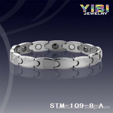 Fashion Jewelry Supplier Germanium Grain Inlaid Tungsten Magnetic Bracelet
